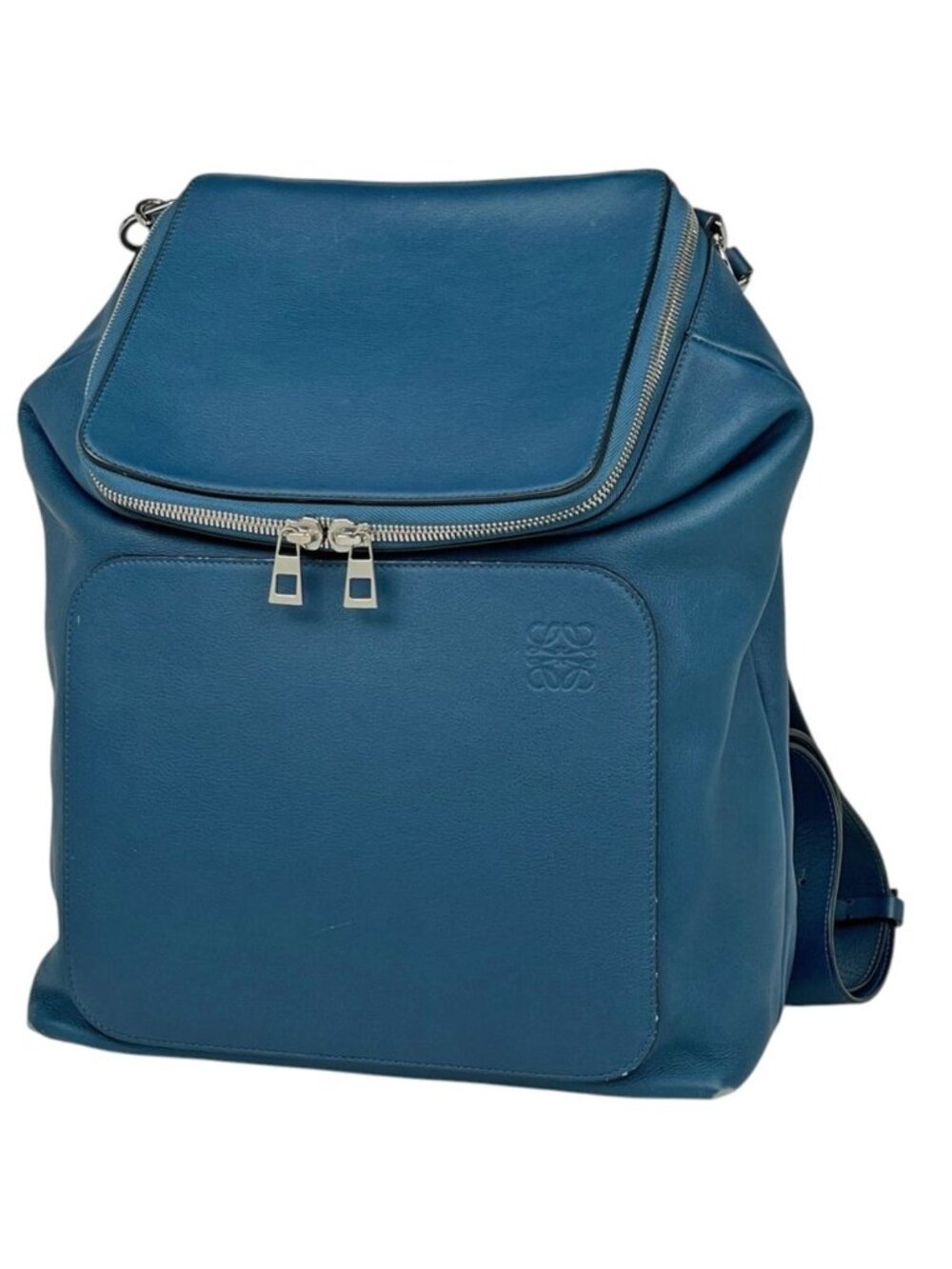 Loewe Backpack Goya Anagram 2-Way Leather Blue